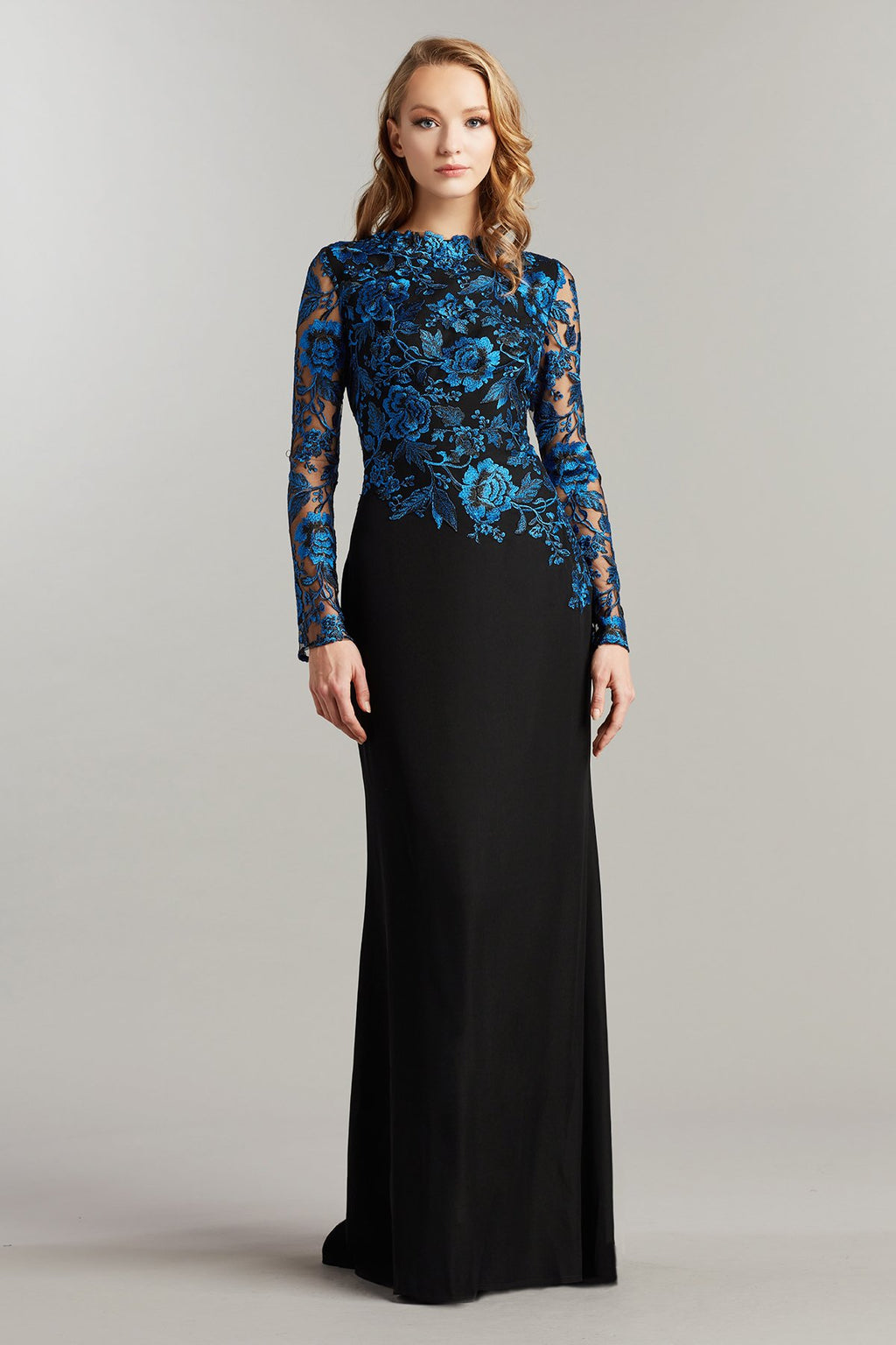 Burcu Embroidered Crepe Gown