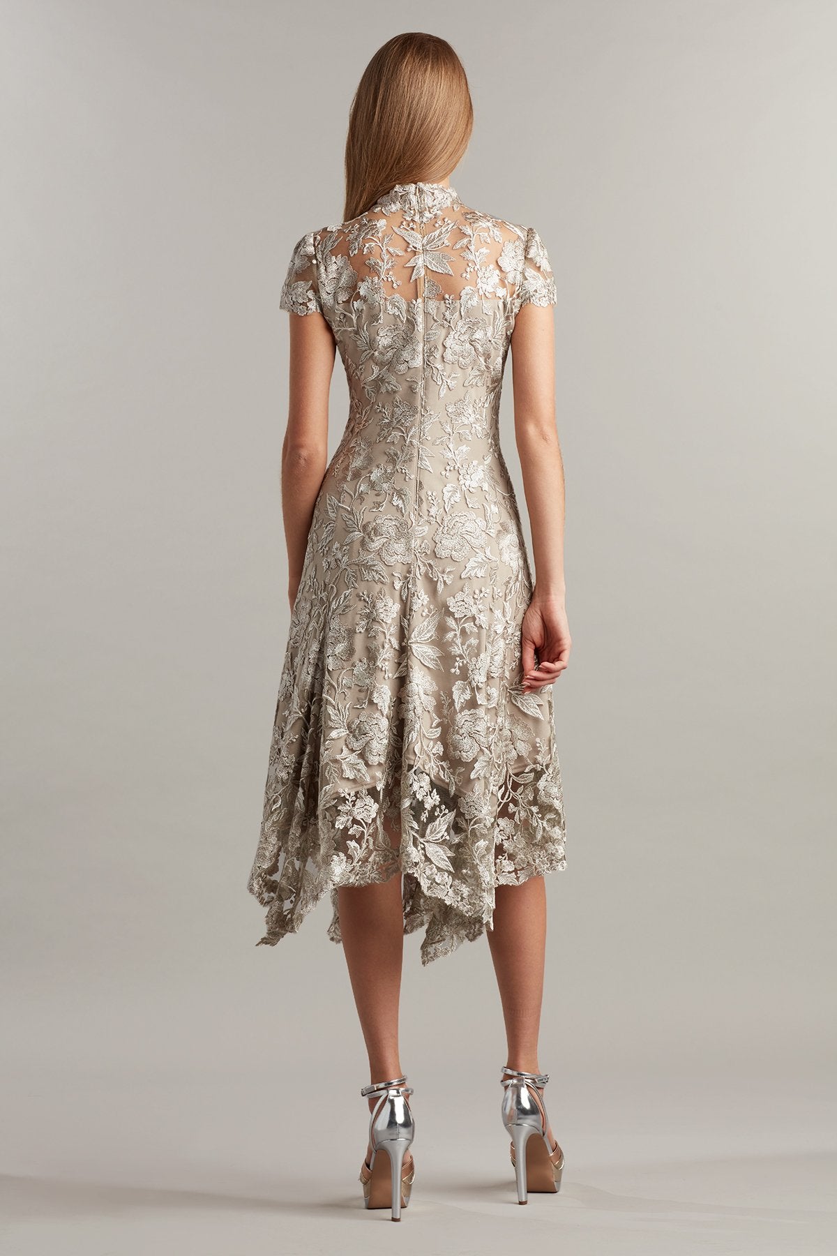 Aydar Handkerchief Hem Embroidered Dress