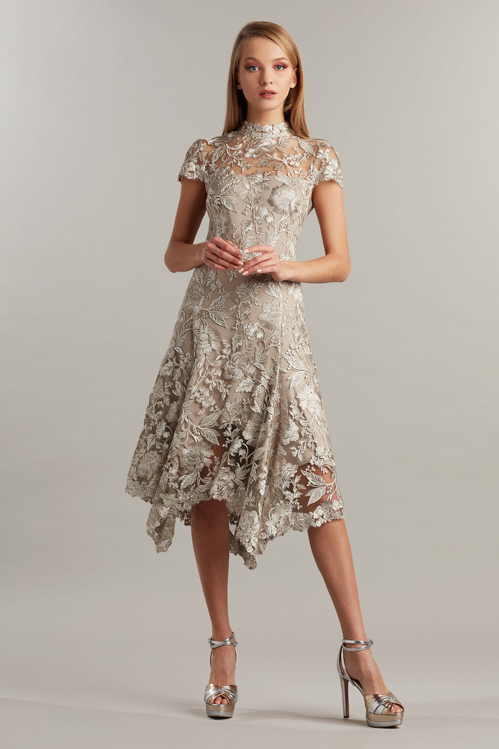 Aydar Handkerchief Hem Embroidered Dress
