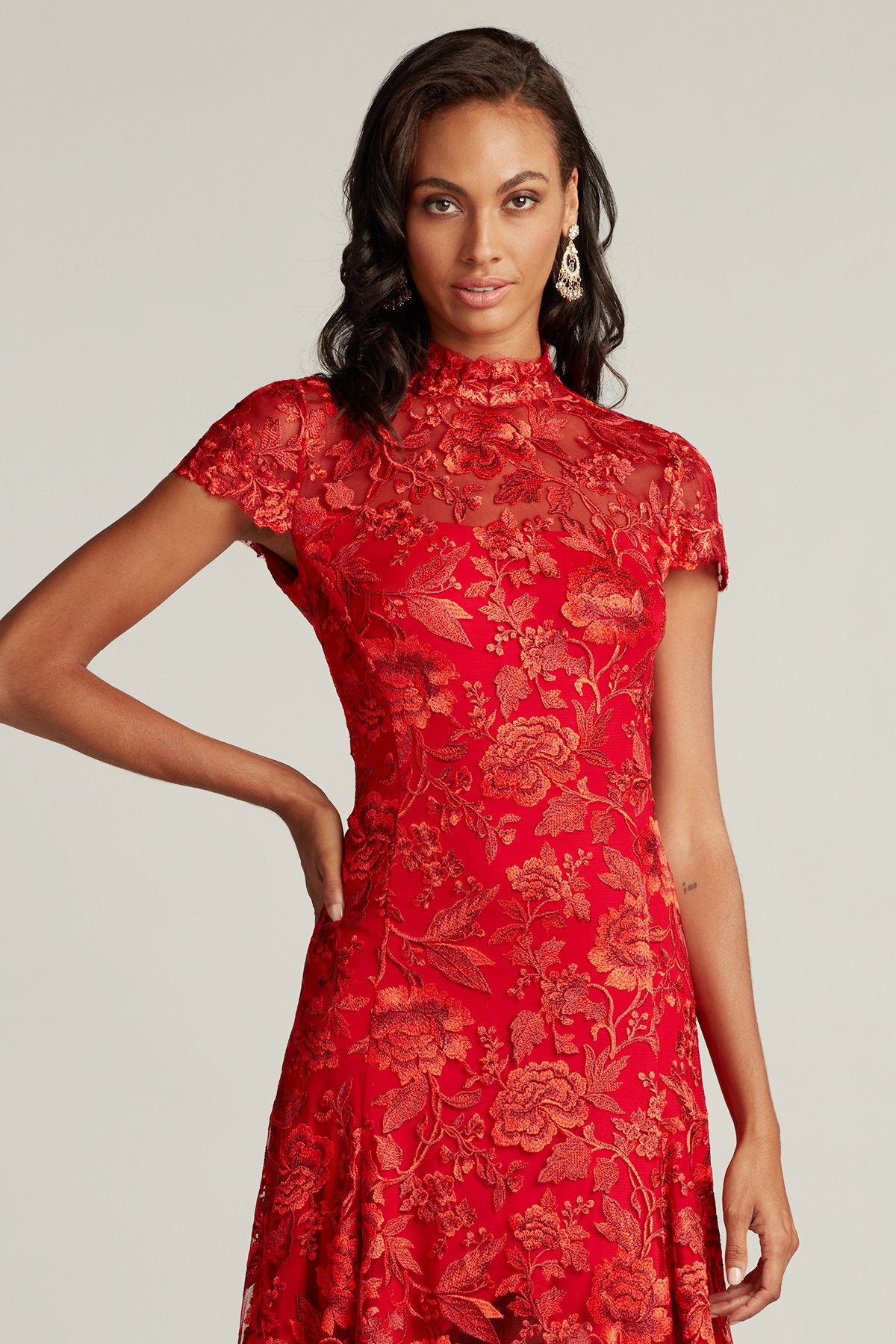 Aydar Handkerchief Hem Embroidered Dress