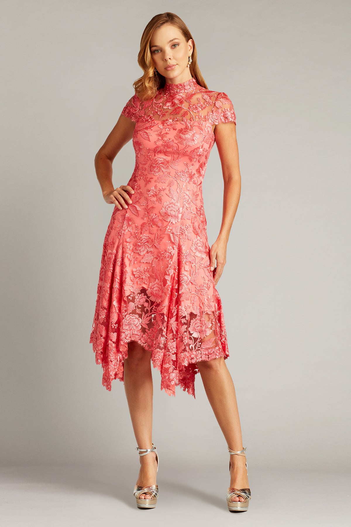 Aydar Handkerchief Hem Embroidered Dress