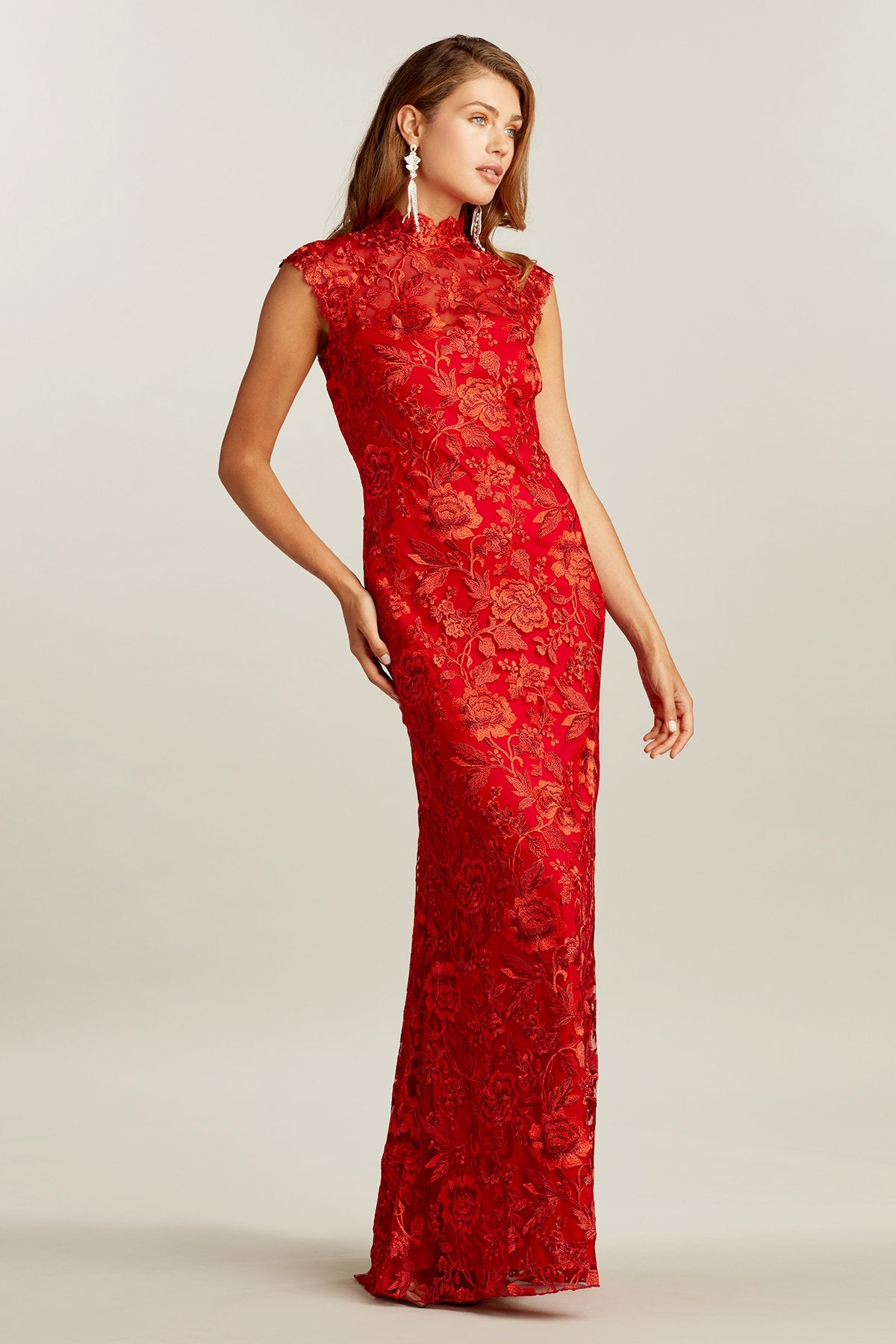 Qara Embroidered Gown