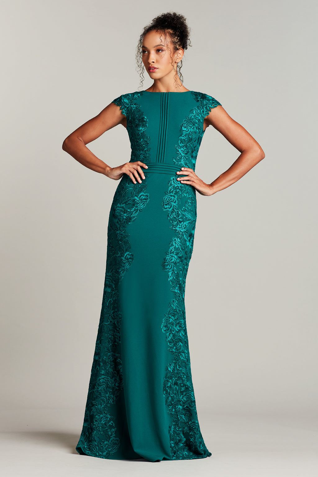 Bayer Embroidered Appliqu_ Gown