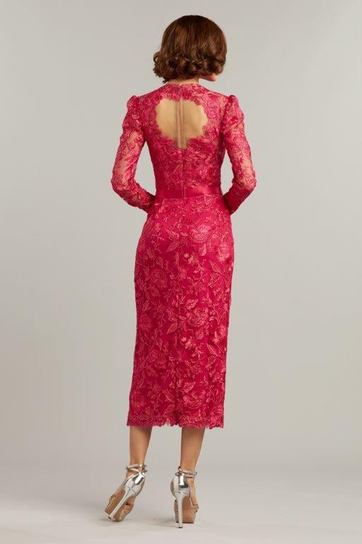 Rachelle Embroidered Tulle Midi Dress