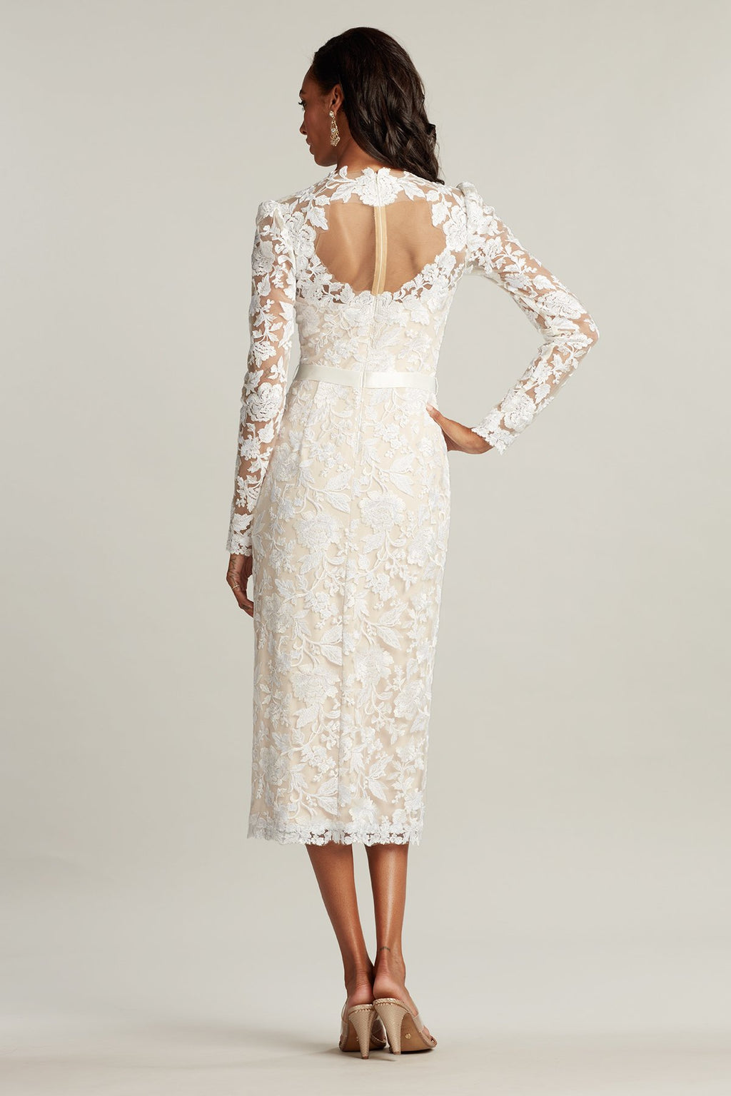 Rachelle Embroidered Tulle Midi Dress