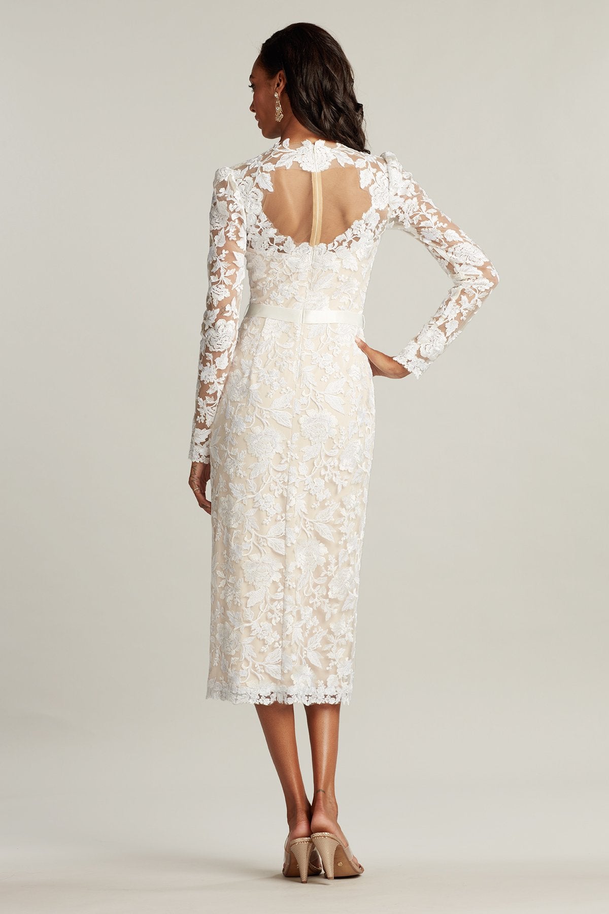 Rachelle Embroidered Tulle Midi Dress
