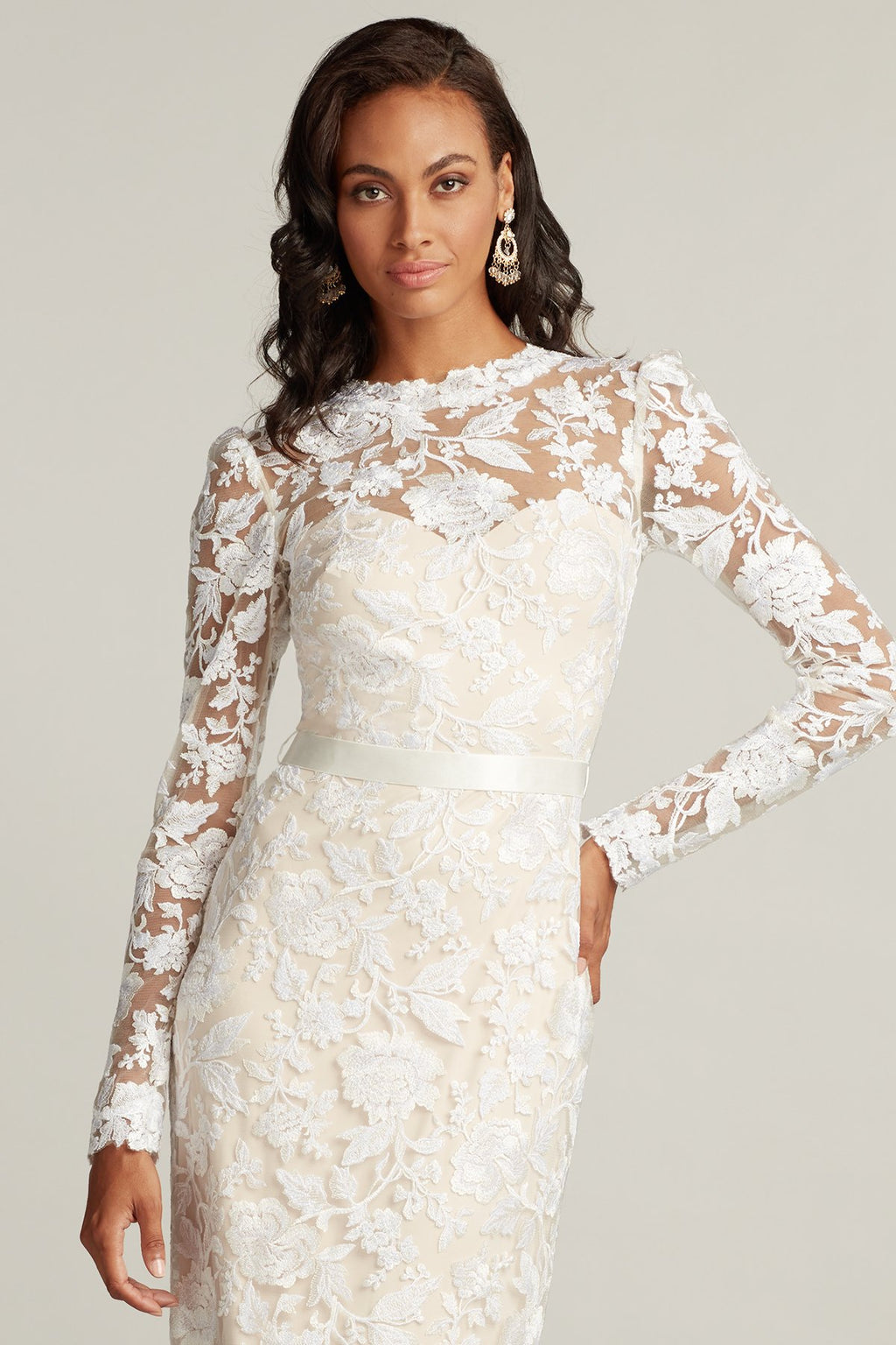 Rachelle Embroidered Tulle Midi Dress