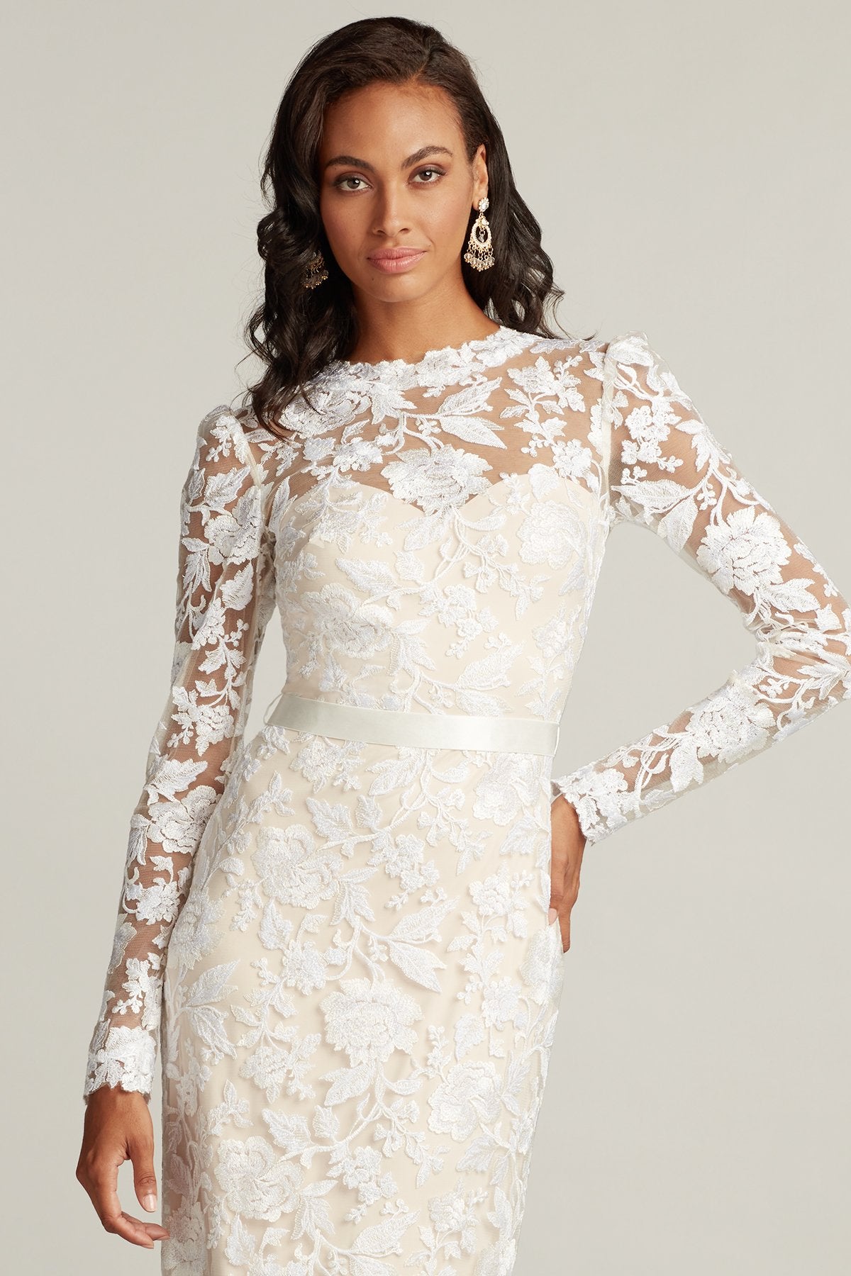 Rachelle Embroidered Tulle Midi Dress