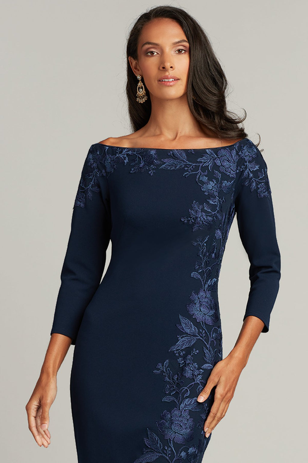 Kline Embroidered Crepe Dress