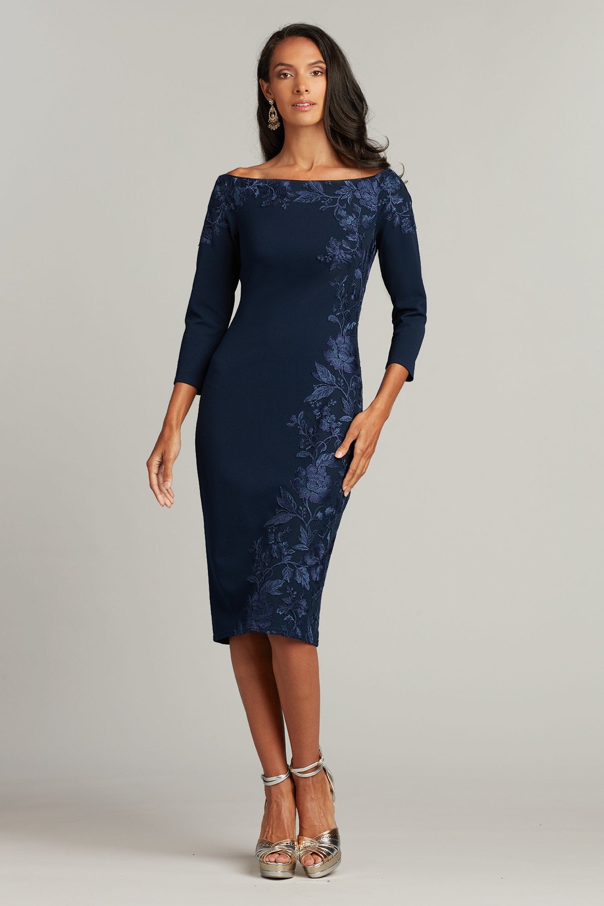 Kline Embroidered Crepe Dress