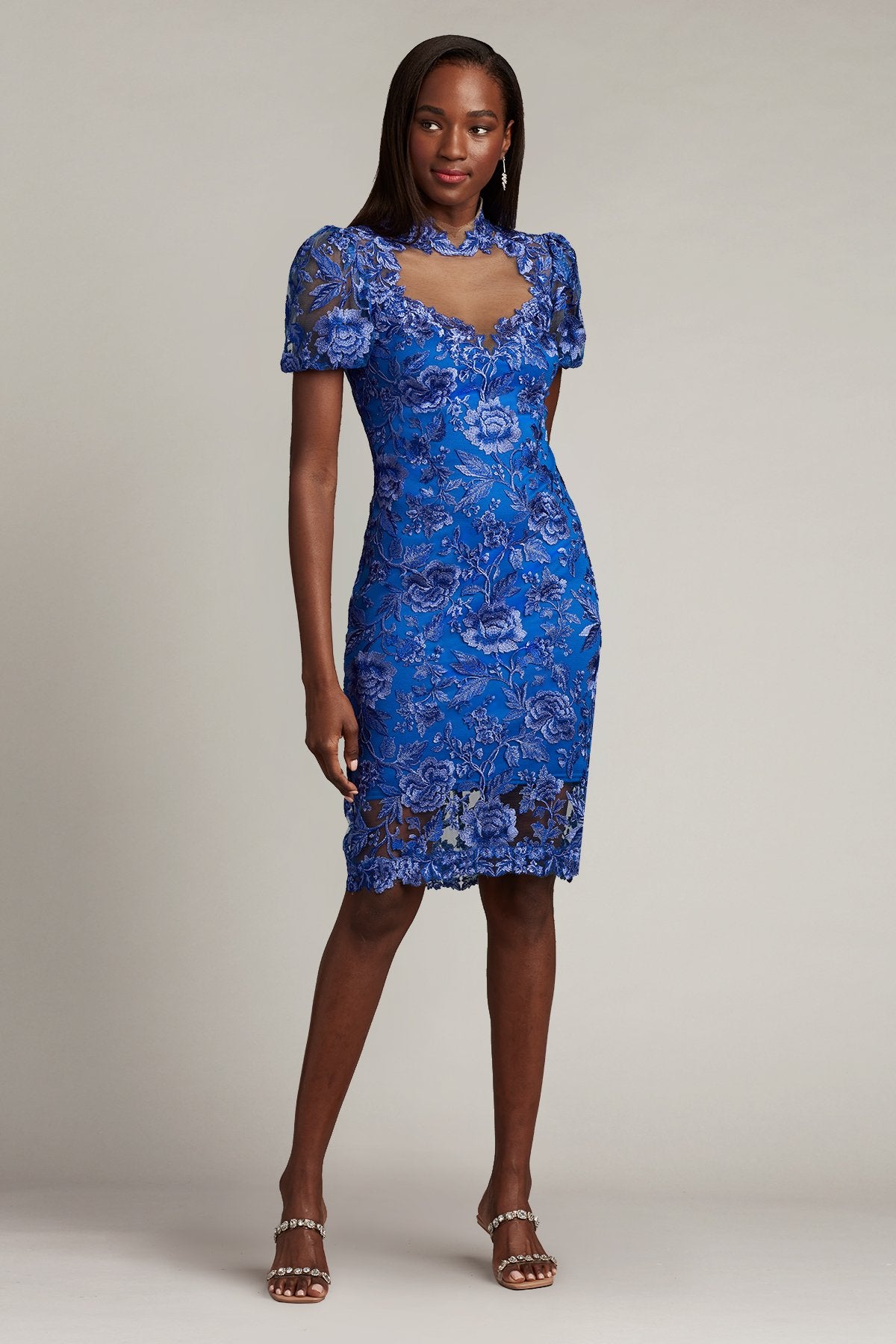 Daniela Embroidered Illusion Dress