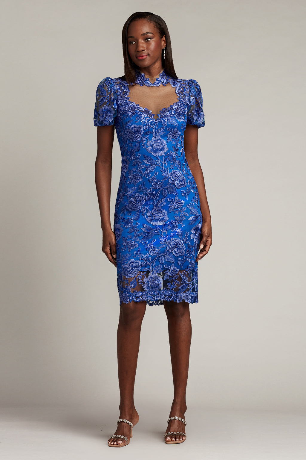 Daniela Embroidered Illusion Dress