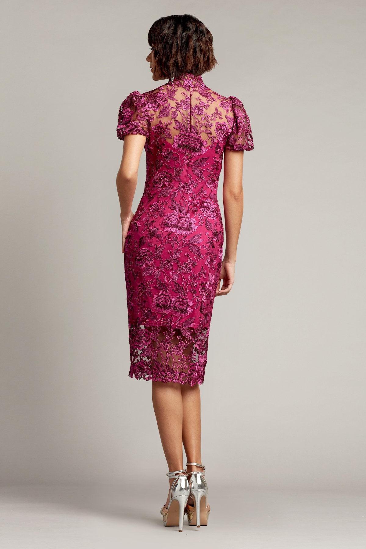 Daniela Embroidered Illusion Dress