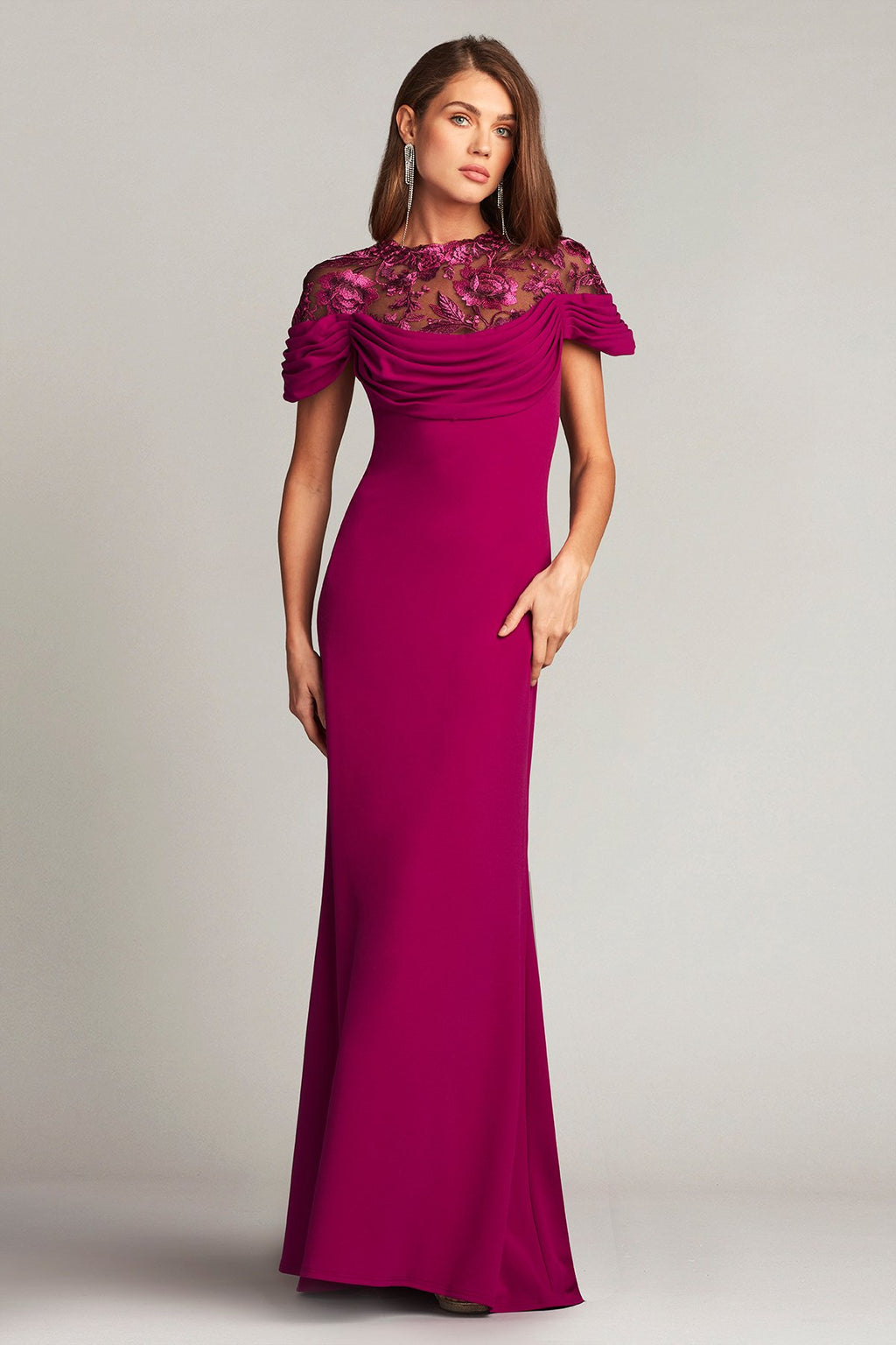 Avaline Draped Crepe Gown