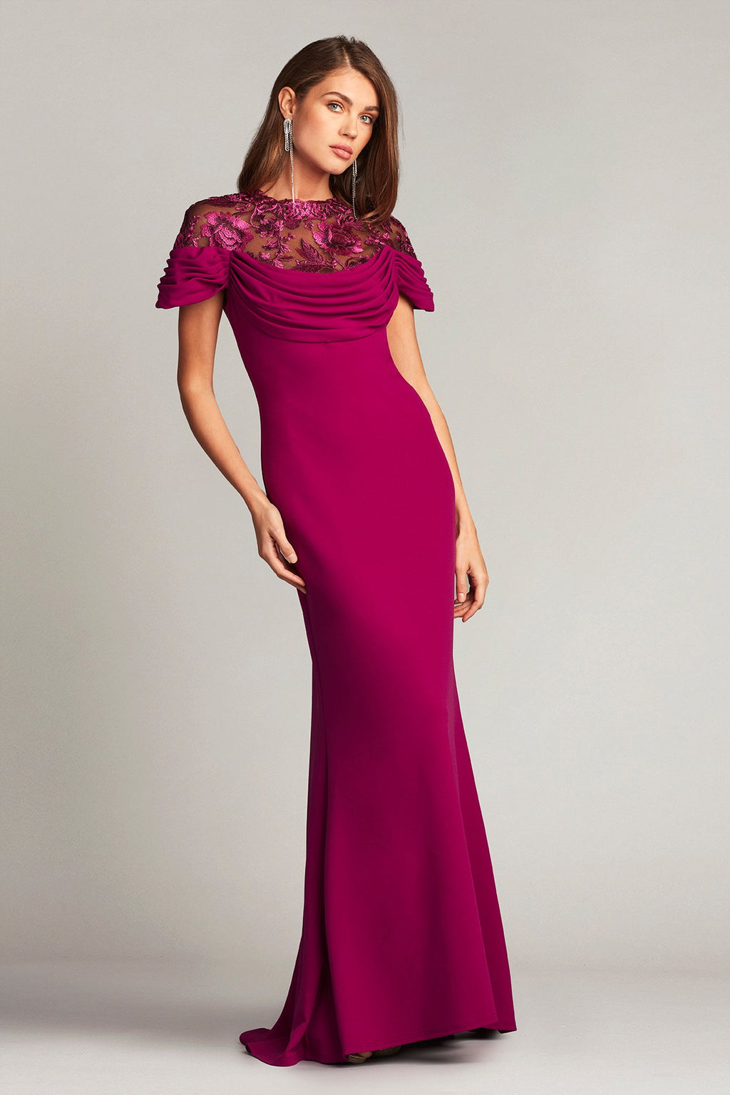 Avaline Draped Crepe Gown