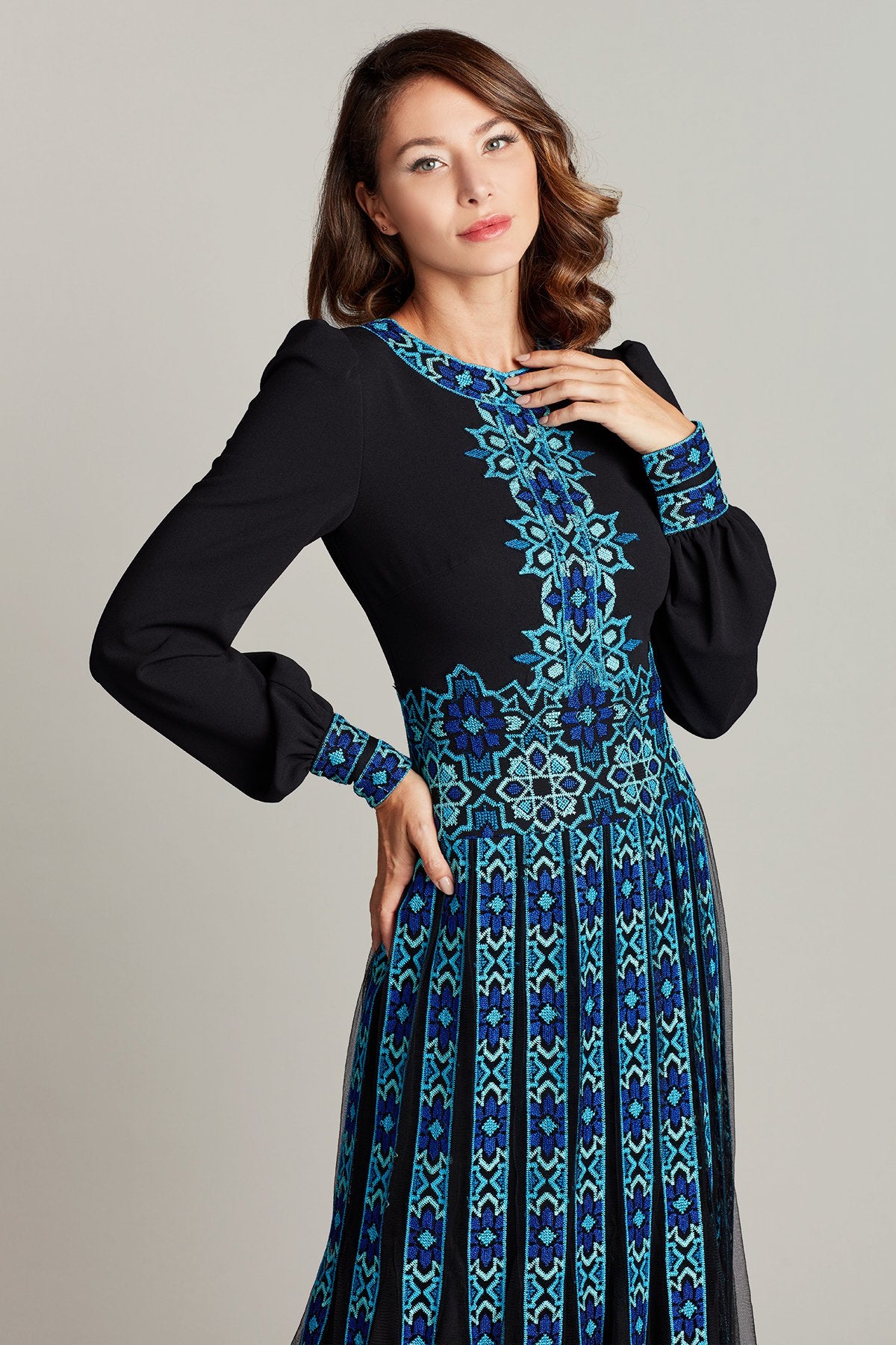 Murat Tulle-Embroidered Midi Dress