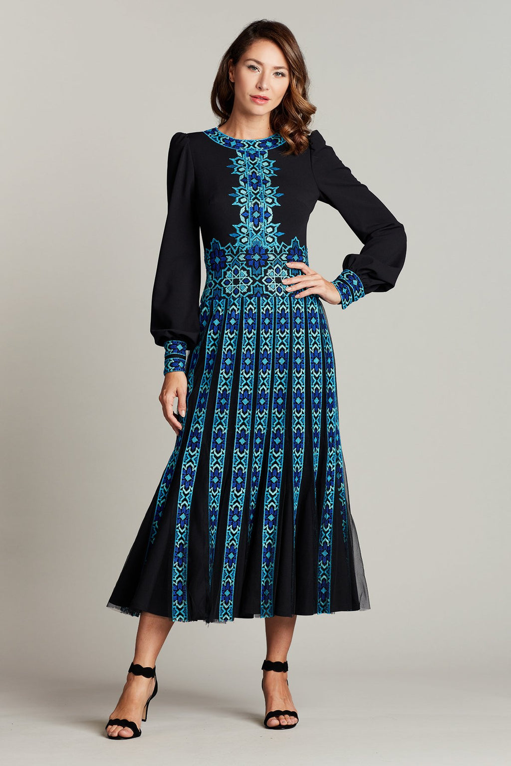 Murat Tulle-Embroidered Midi Dress