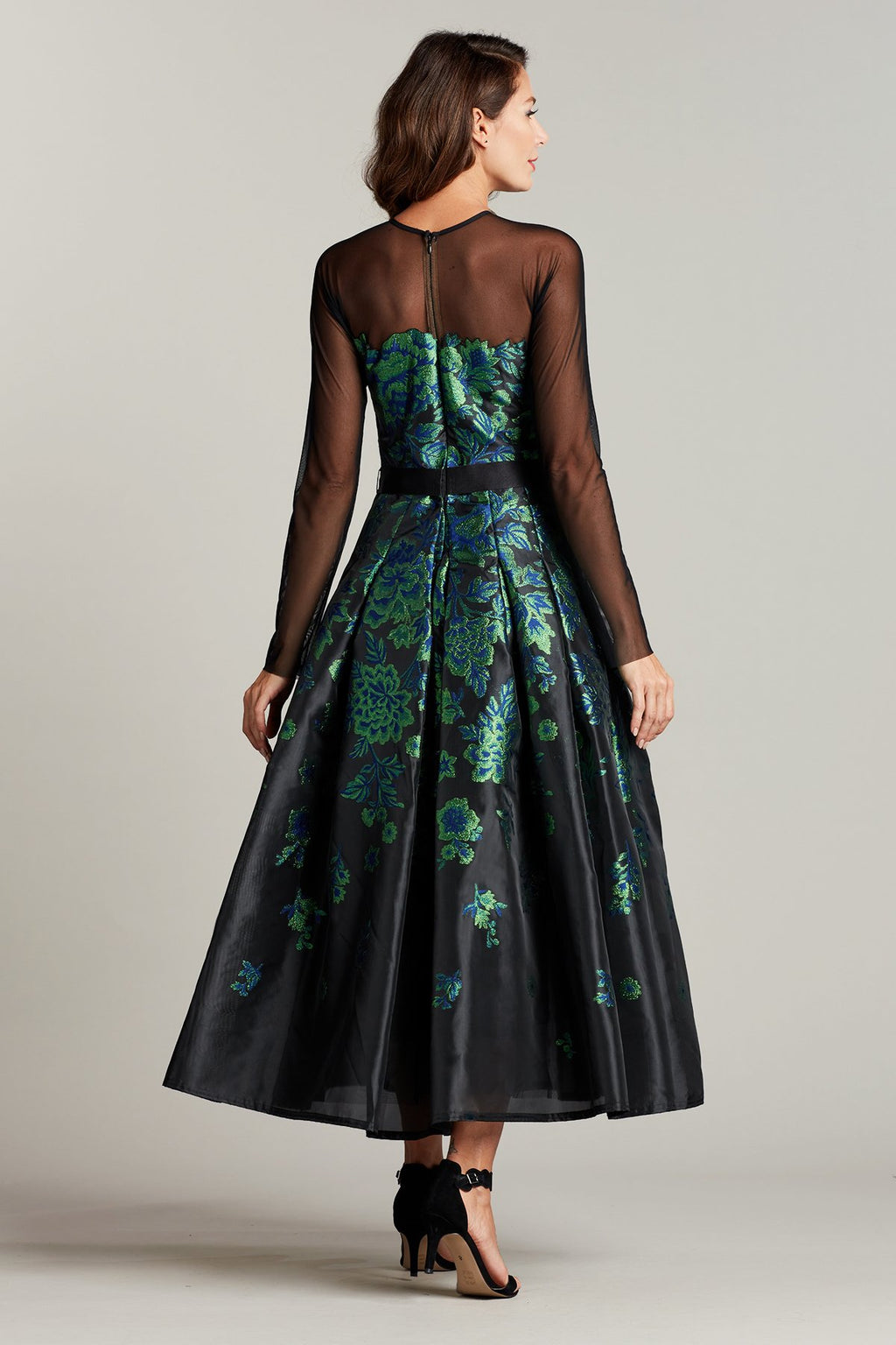 Beyza Organza Jacquard Cocktail Dress
