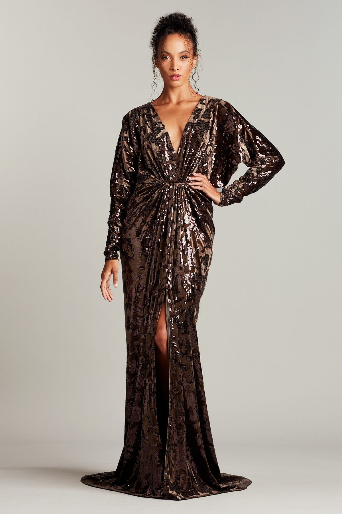 Adalet Sequined-Velvet Gown