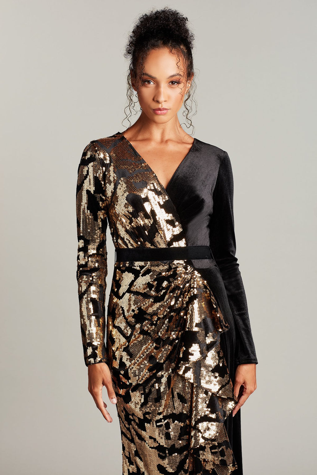 Taban Sequined Velvet Gown