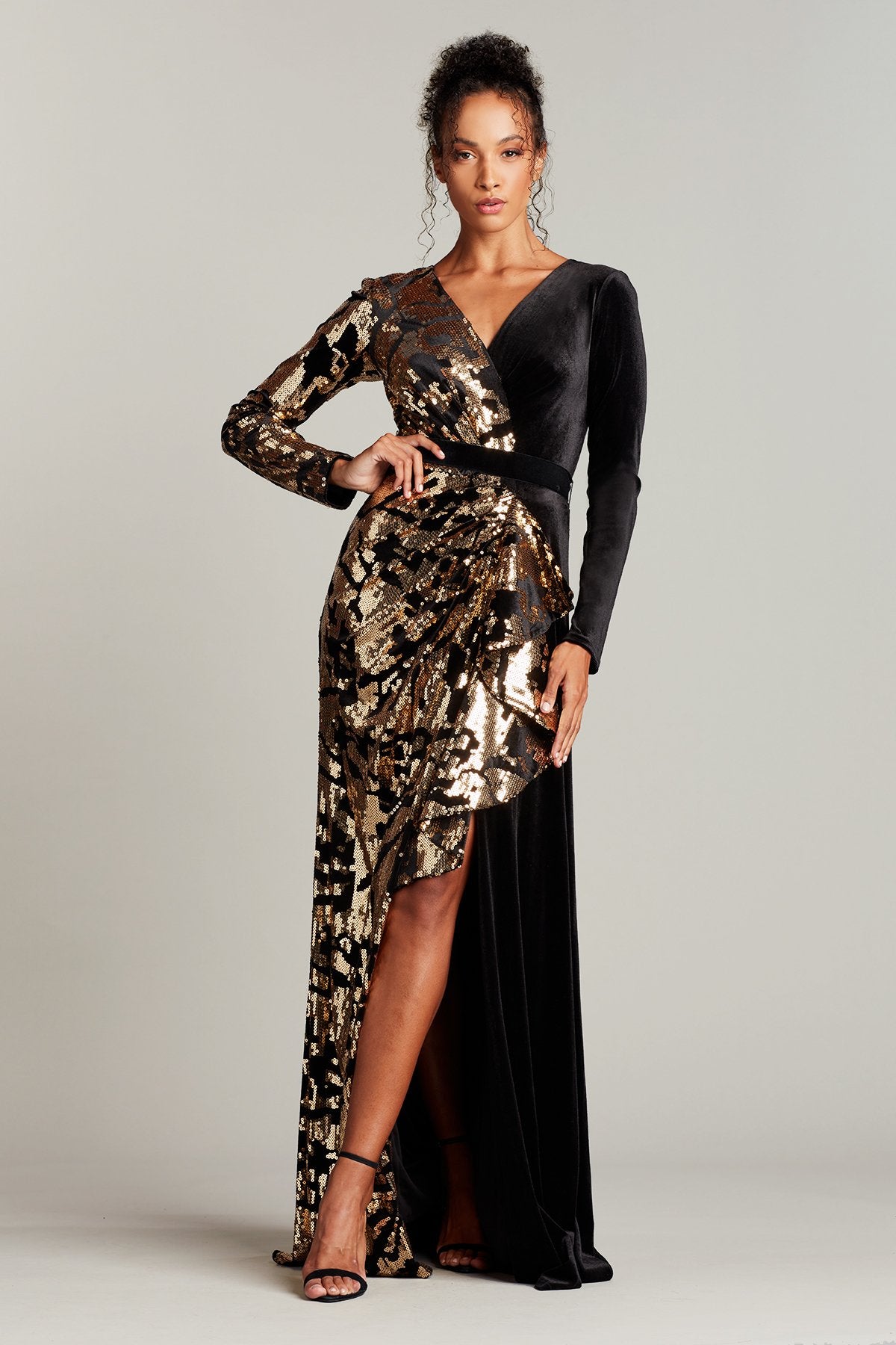 Taban Sequined Velvet Gown