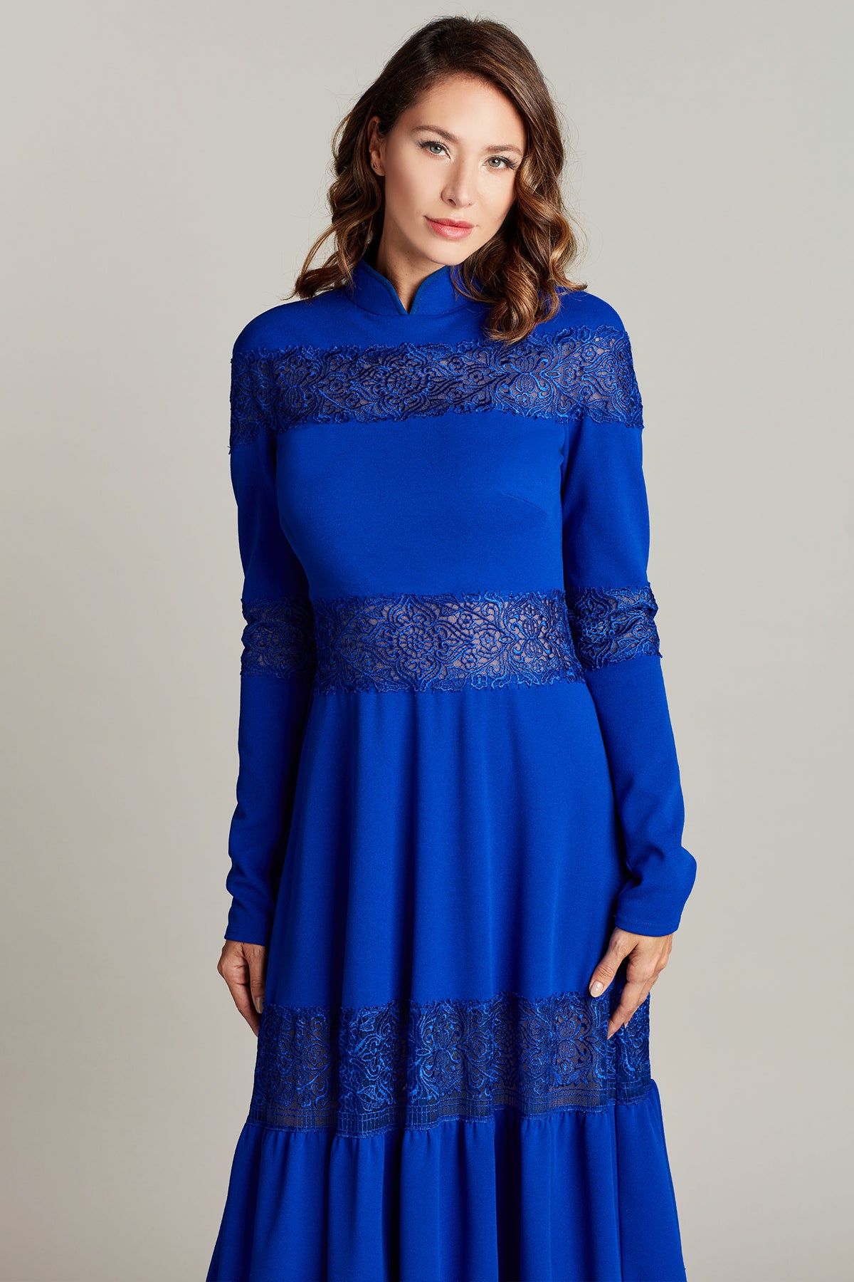 Tuya Embroidered Panel Midi Dress