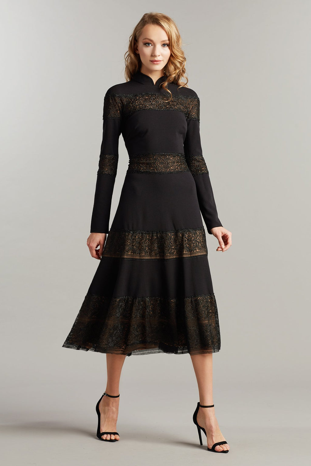 Tuya Embroidered Panel Midi Dress