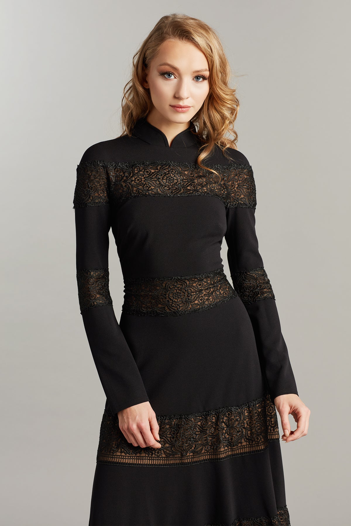 Tuya Embroidered Panel Midi Dress
