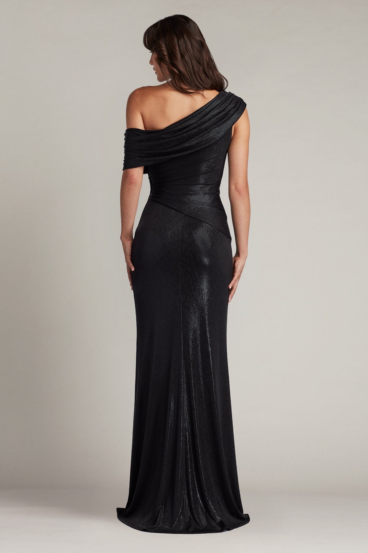Leary Draped One-Shoulder Gown