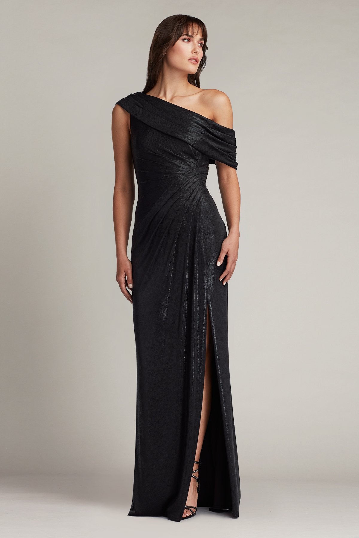 Leary Draped One-Shoulder Gown – Tadashi Shoji Official Online