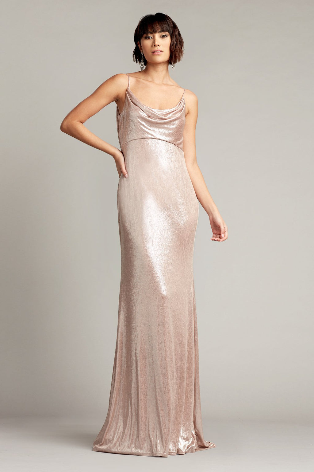 Ara Metallic Jersey Lamè Gown