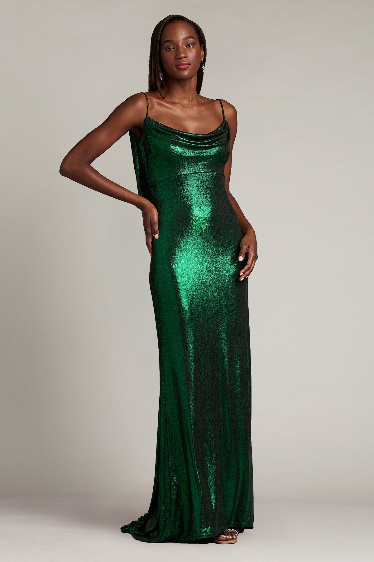 Ara Metallic Jersey Lamè Gown