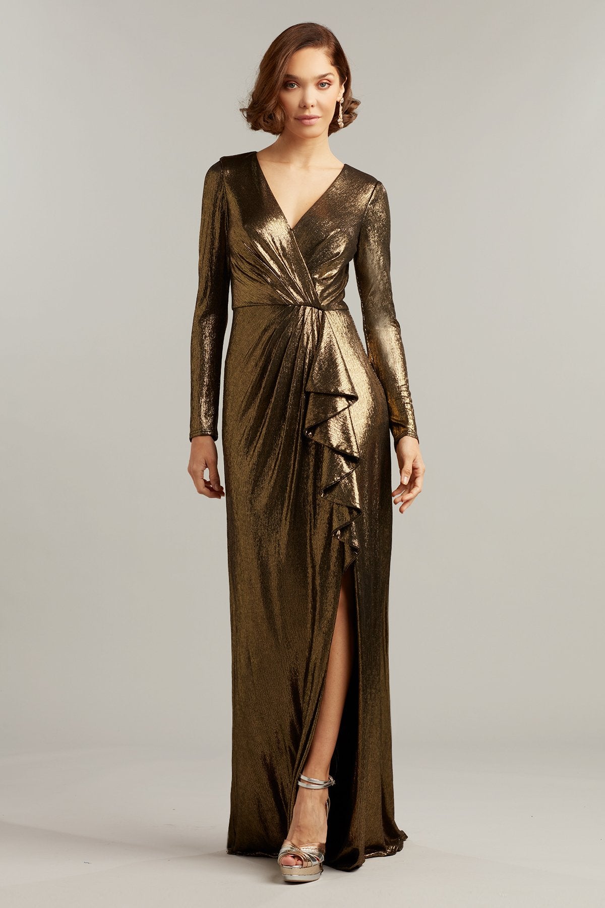 Lancelot Draped Lam_ Gown