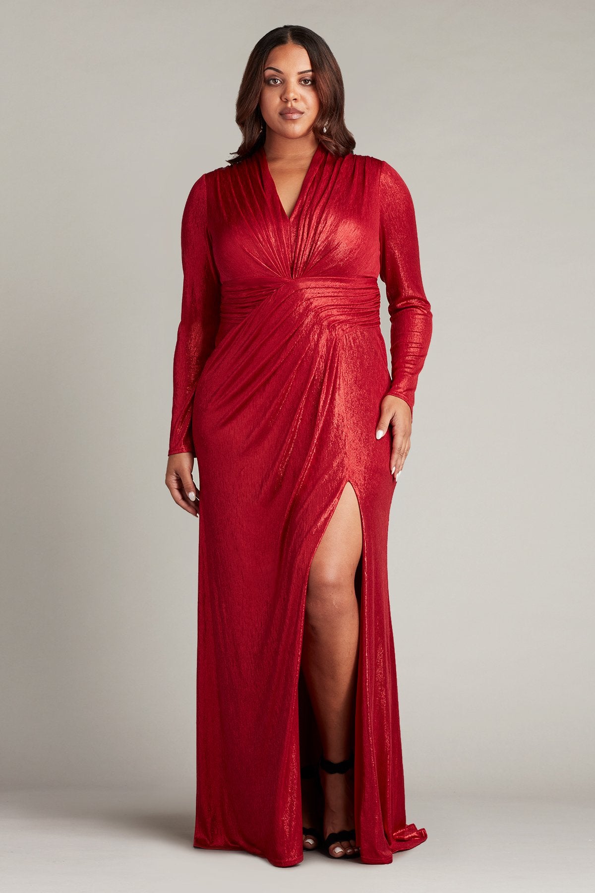 Imanie Draped Lamé Gown  - PLUS SIZE