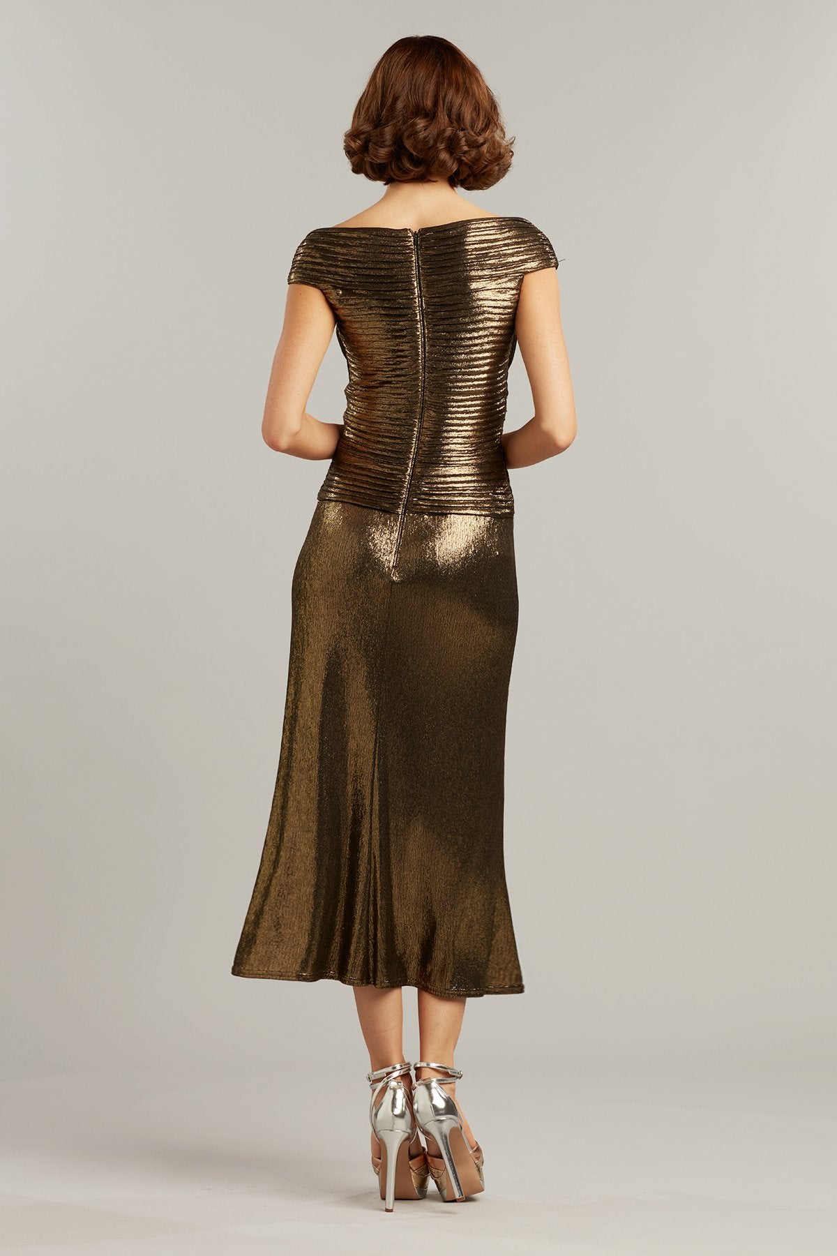 Ancelin Pleated Lam_ Dress