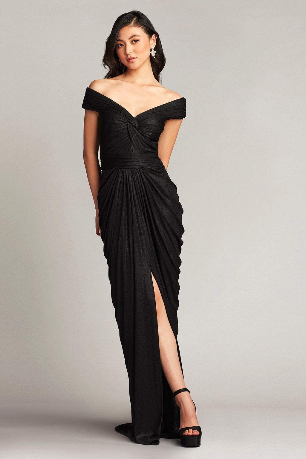 Ellery Draped Metallic Jersey Gown