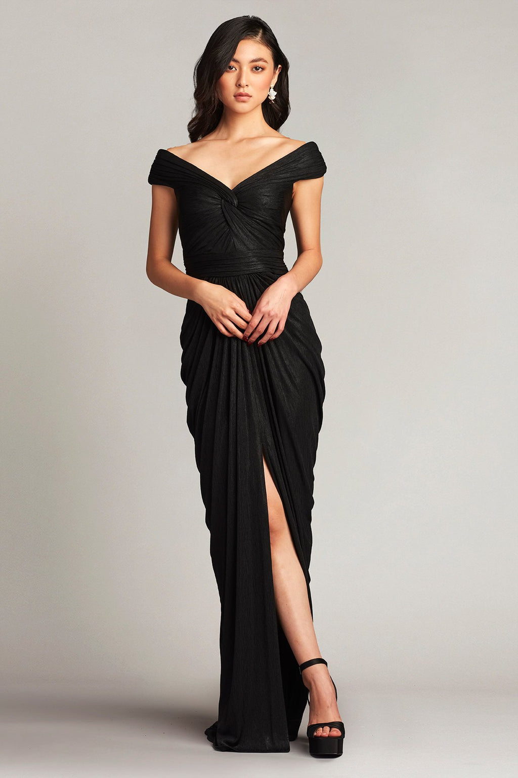 Ellery Draped Metallic Jersey Gown