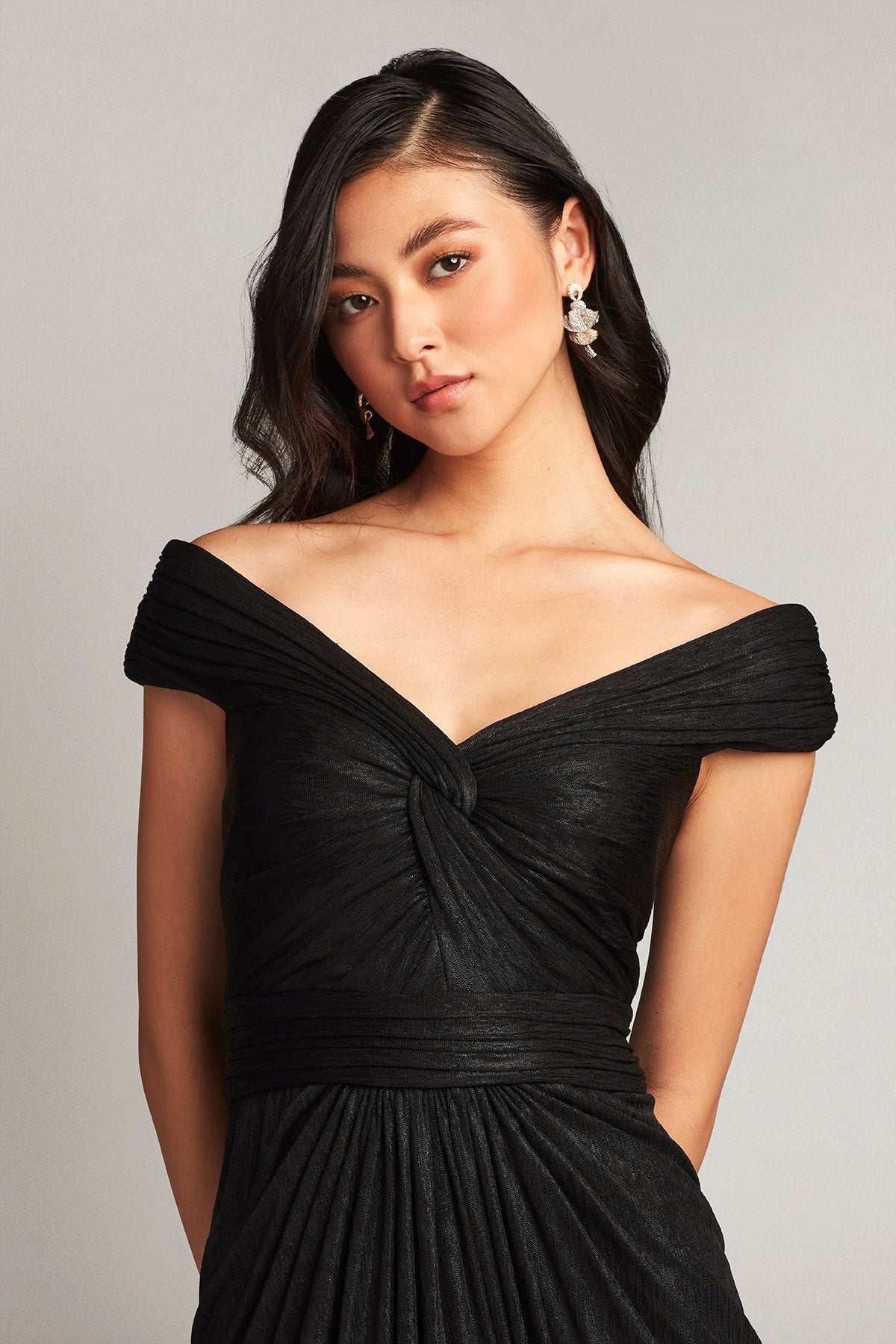 Ellery Draped Metallic Jersey Gown