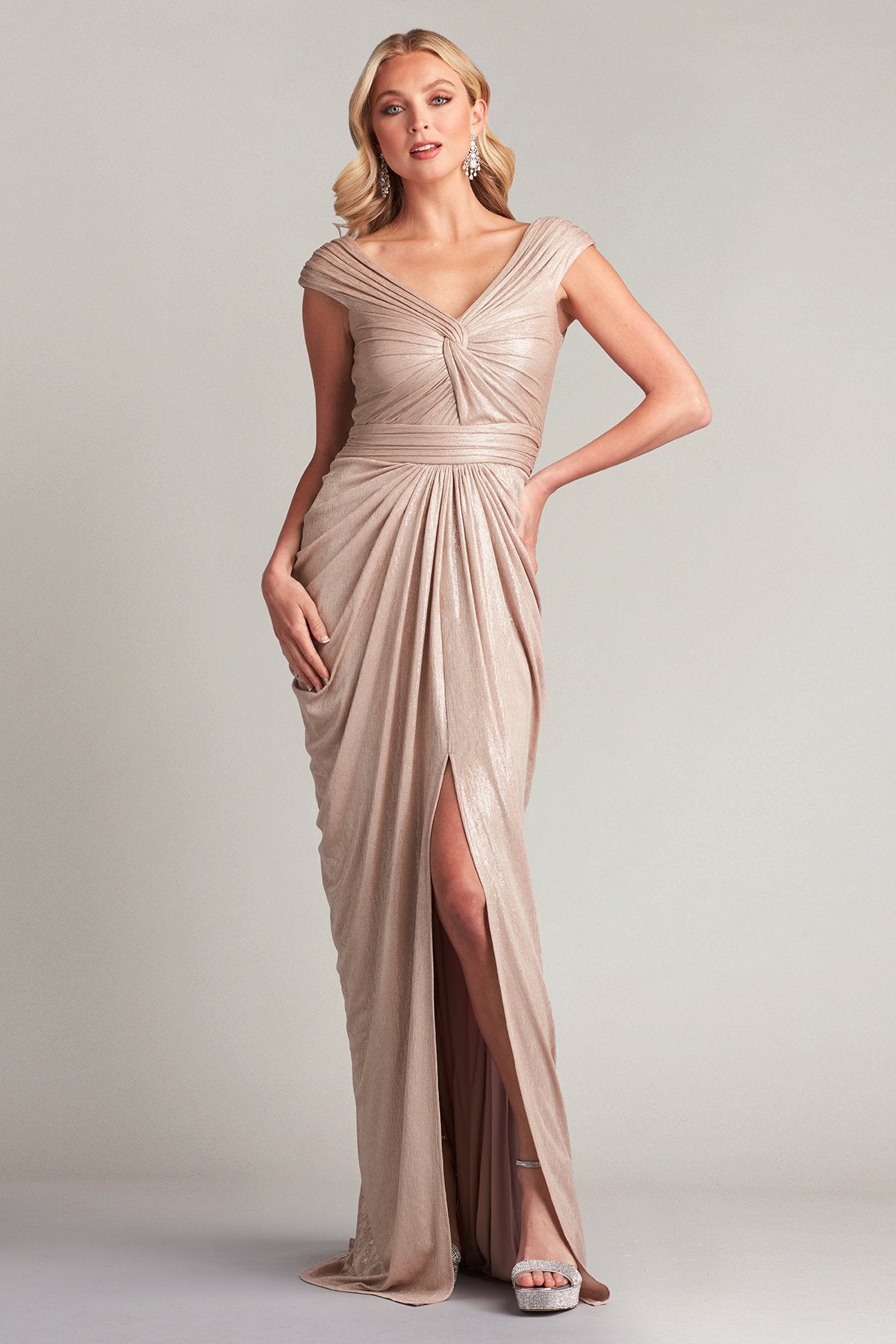 Ellery Draped Metallic Jersey Gown