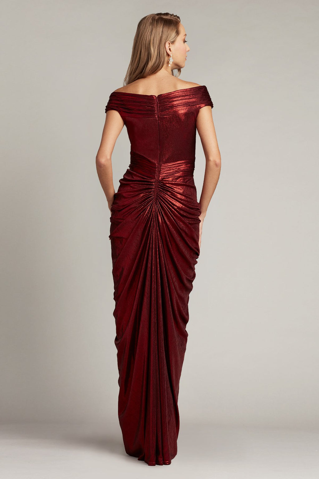 Ellery Draped Metallic Jersey Gown