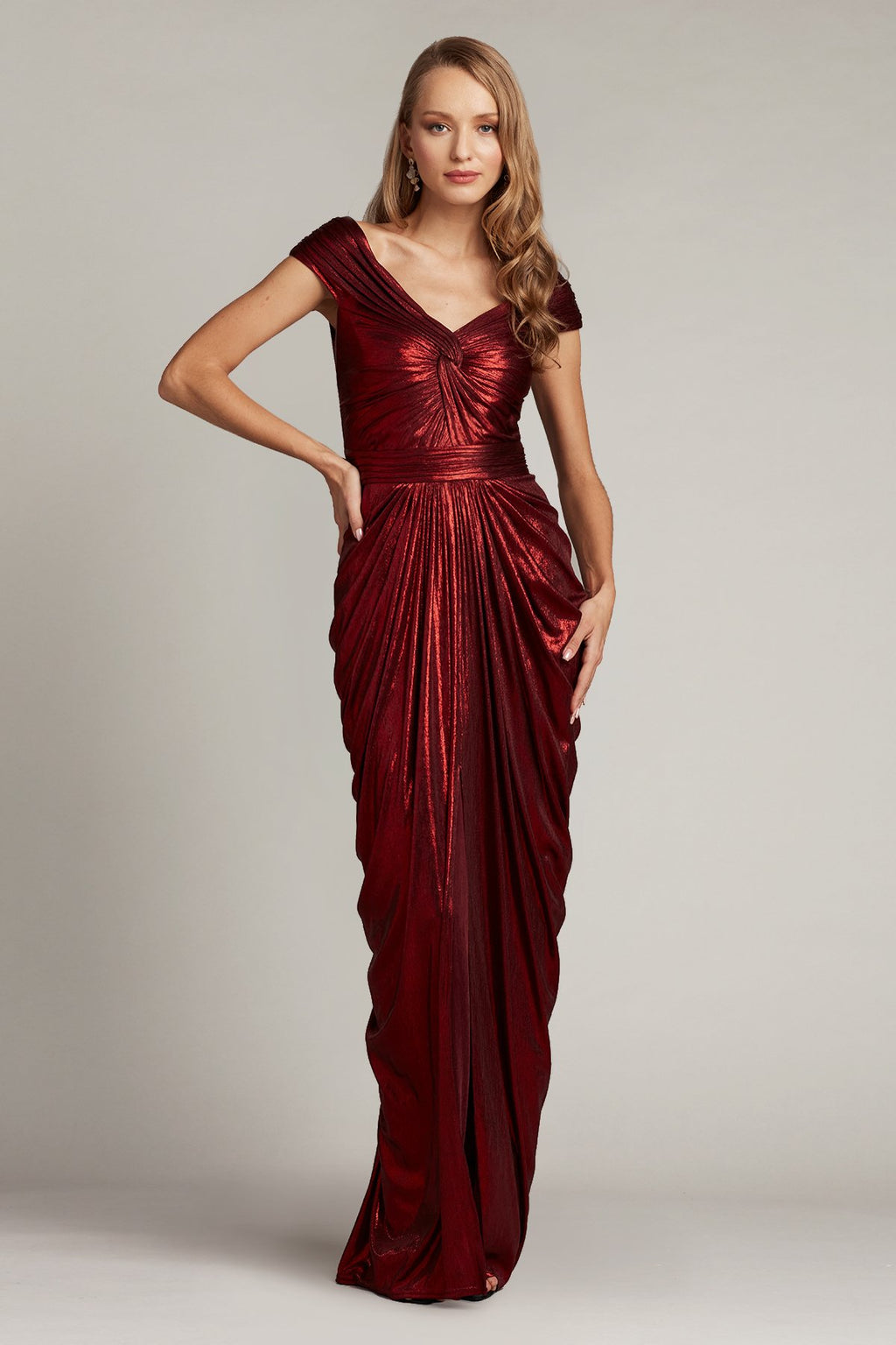 Ellery Draped Metallic Jersey Gown