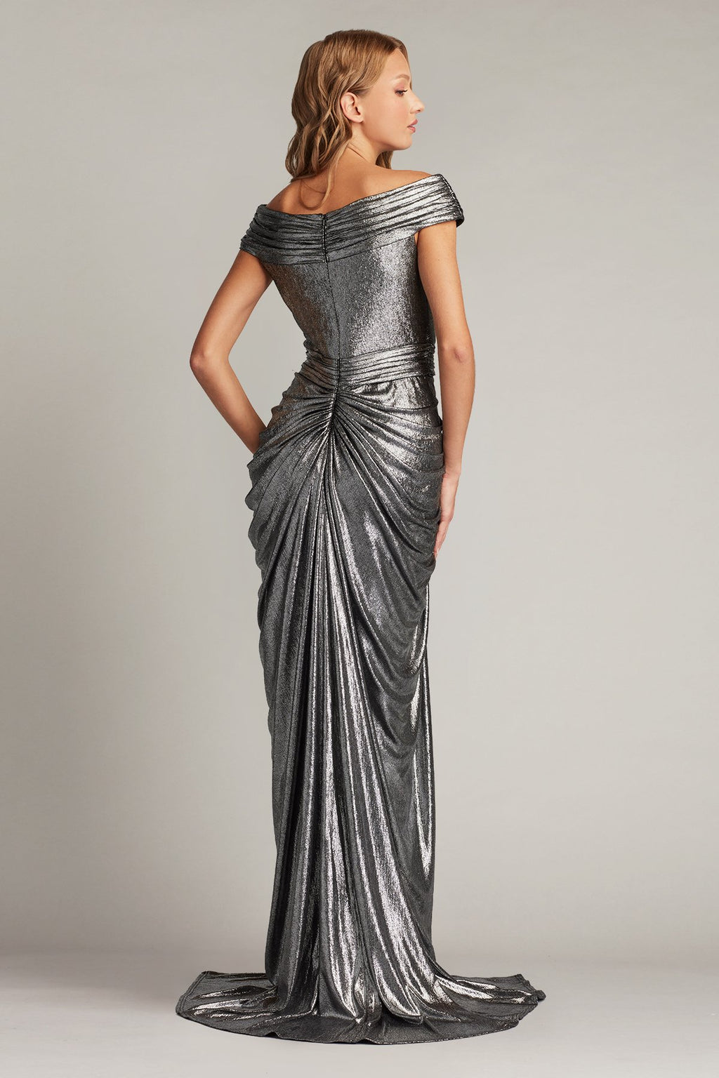 Ellery Draped Metallic Jersey Gown