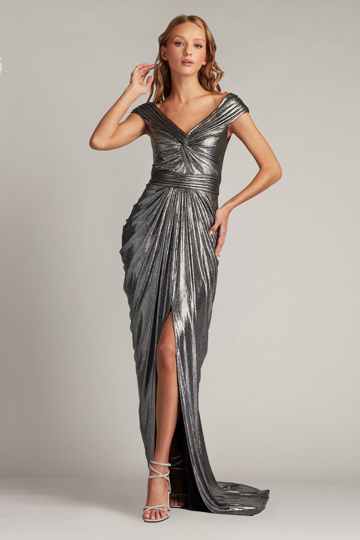 Ellery Draped Metallic Jersey Gown