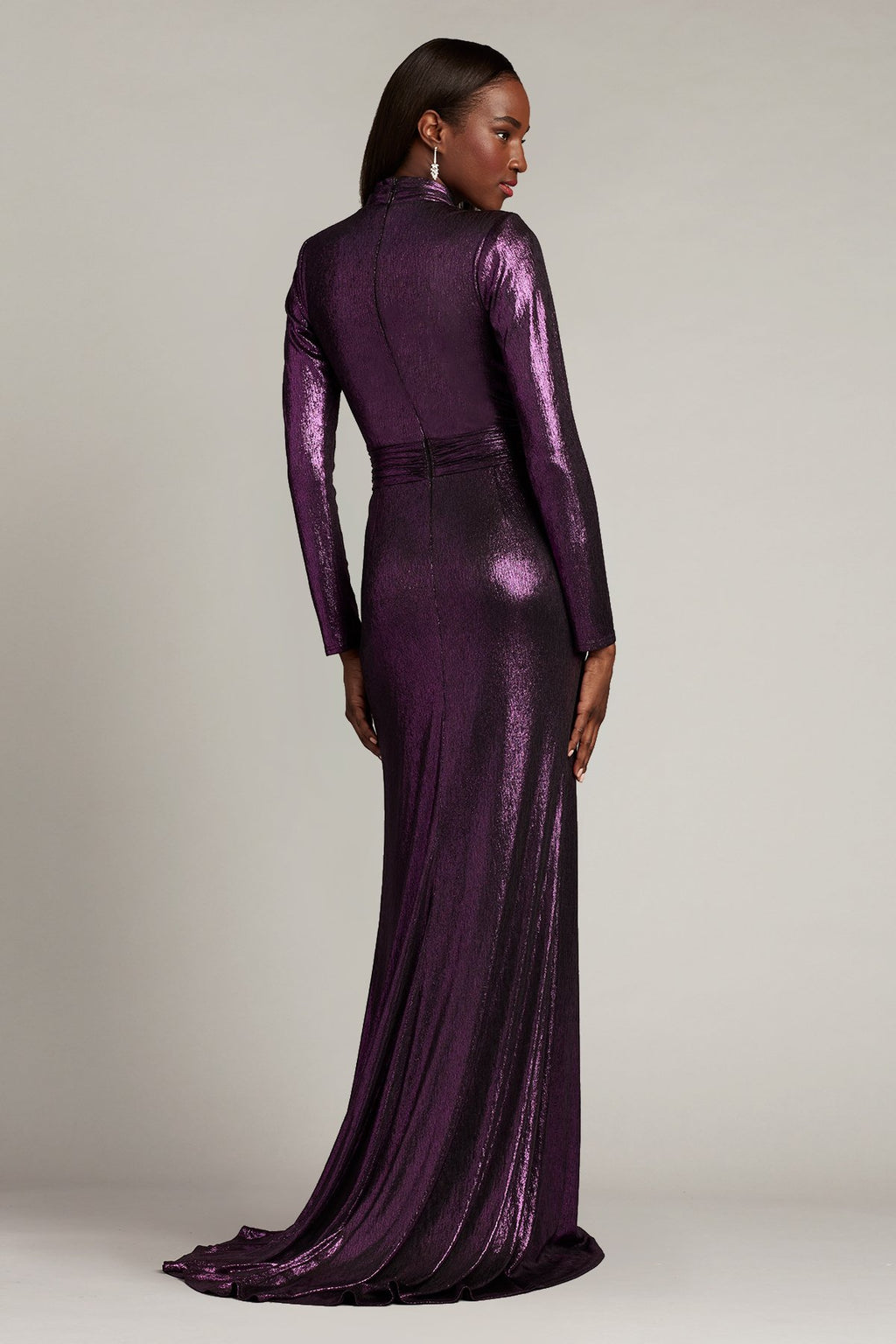 Vienna Draped Metallic Lamé Gown
