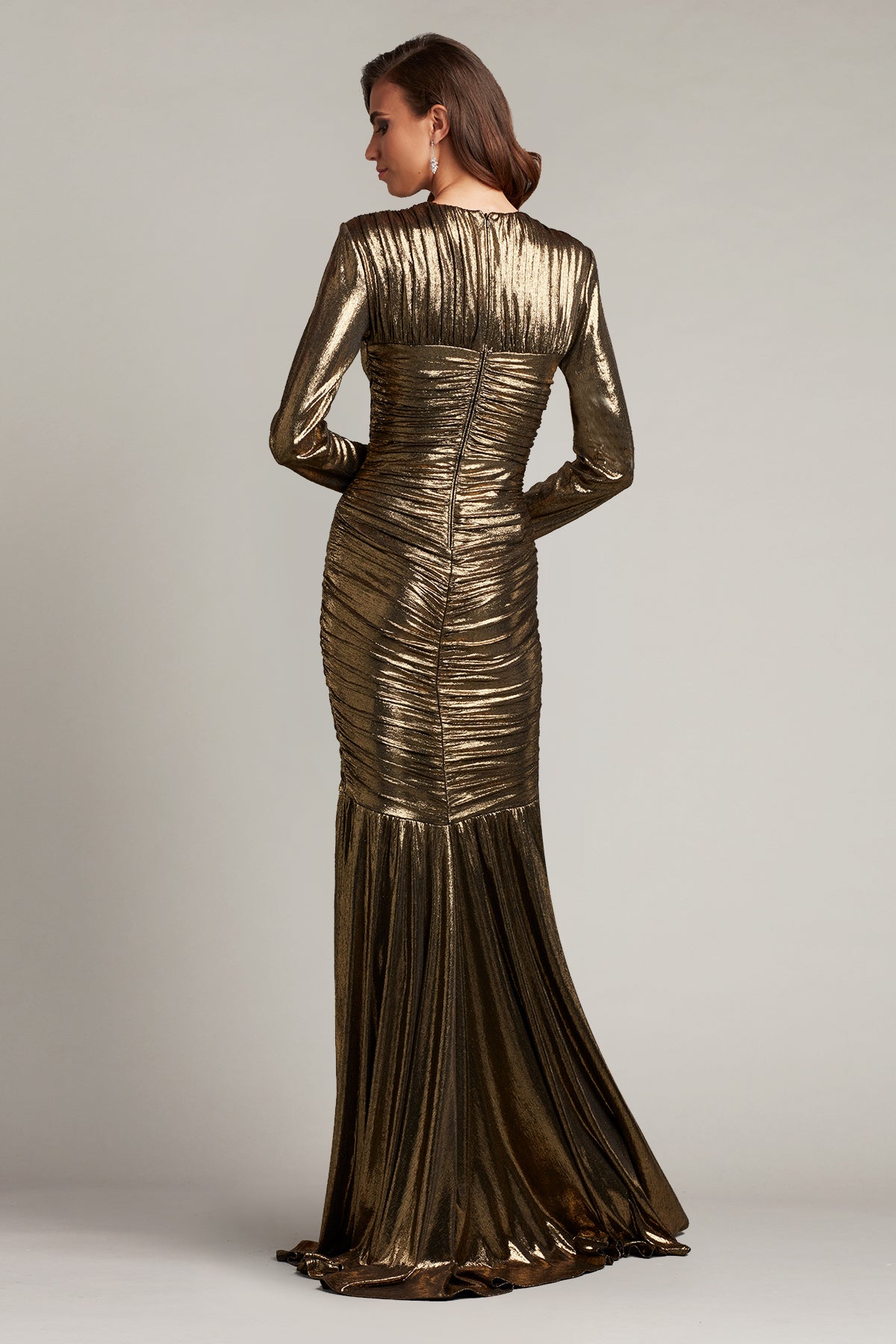 Camellia Metallic Twist Drape Gown – Tadashi Shoji Official Online