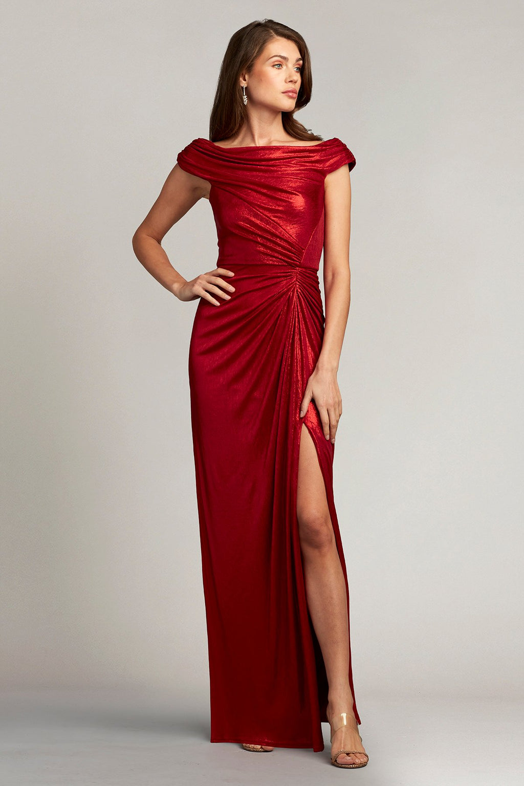 Emersyn Draped Lamé Gown