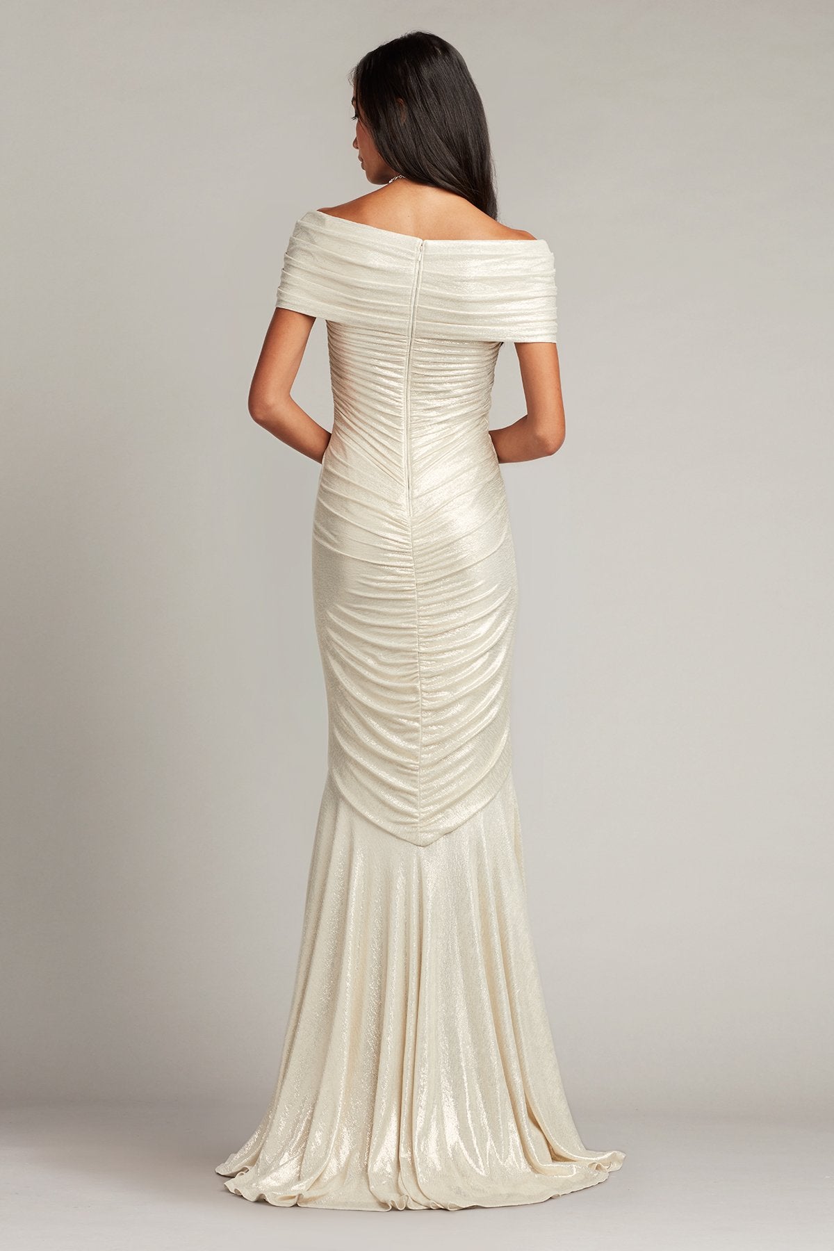 Piette Draped Metallic Jersey Gown