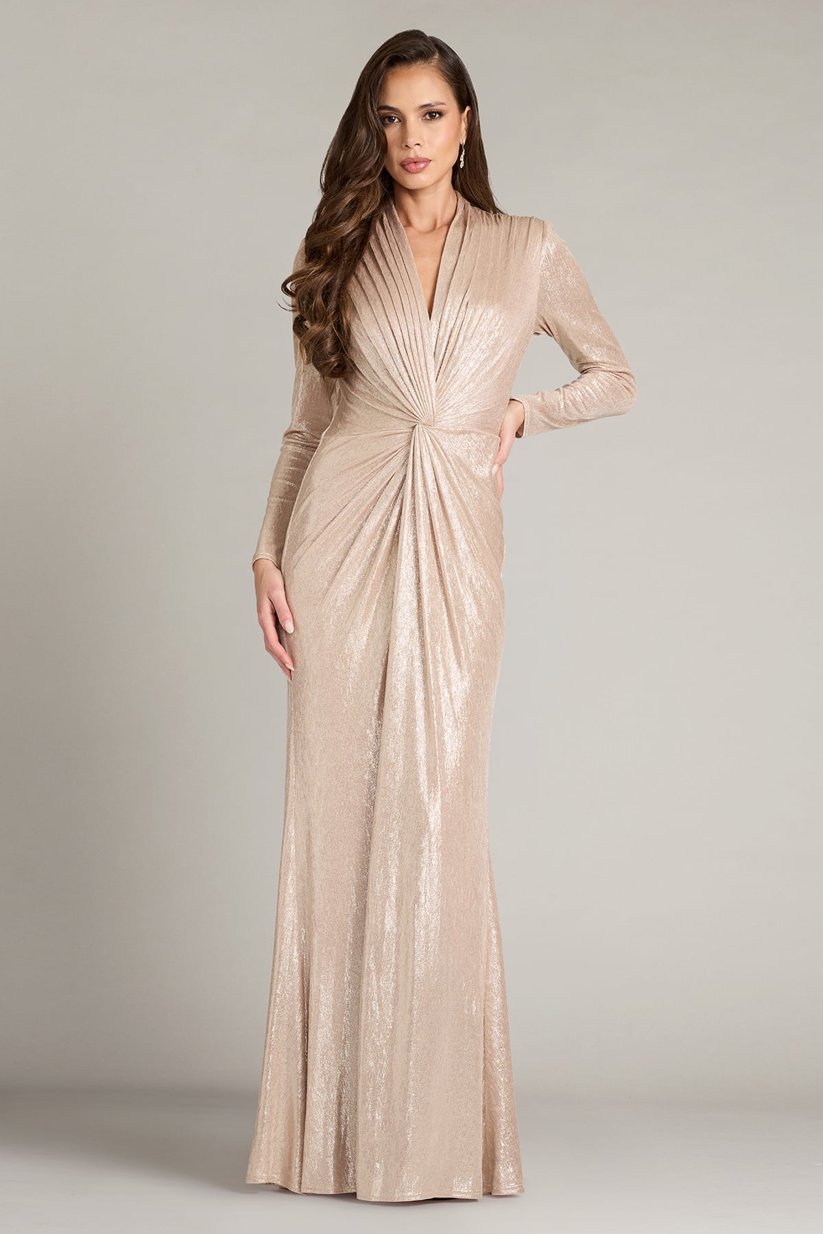 Ferrum Metallic Twist Drape Gown