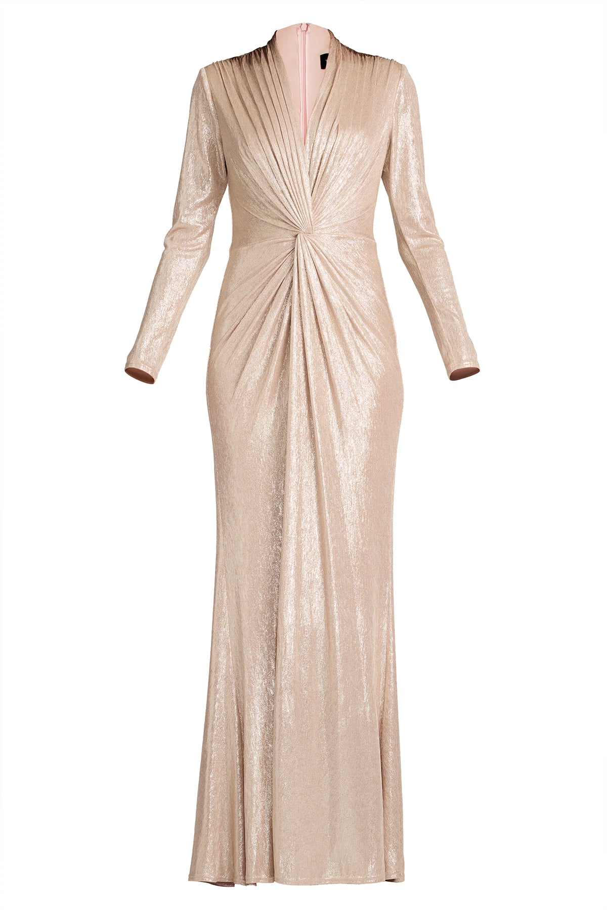 Ferrum Metallic Twist Drape Gown