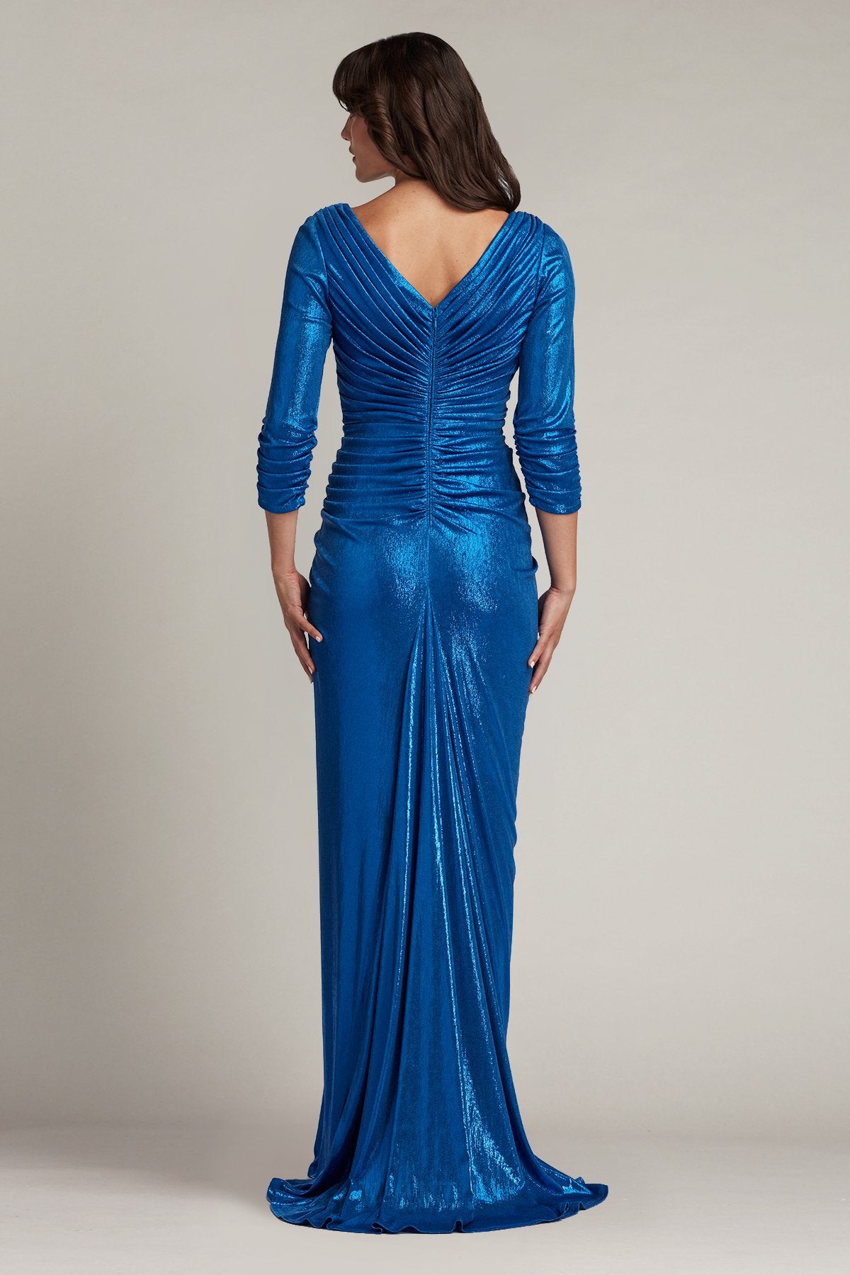 Voll Draped Metallic Jersey Gown